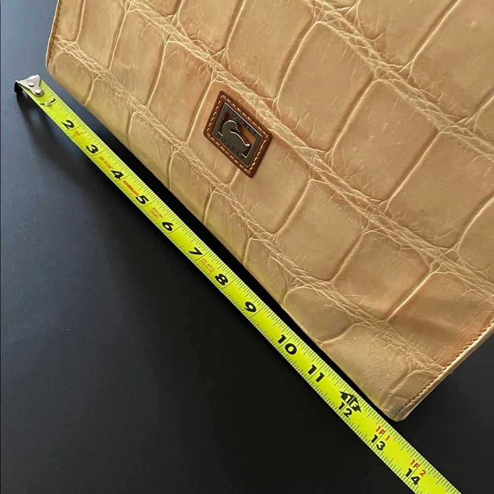 Dooney & Bourke  Denison Croco North South Tote Bag Brown Beige Structured Lux